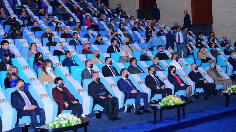 Kurdistan Region Prime Minister Masrour Barzani attending an event that marked 100 years since the first theater performance in Erbil, Dec. 8, 2021. (Photo: Kurdistan 24)